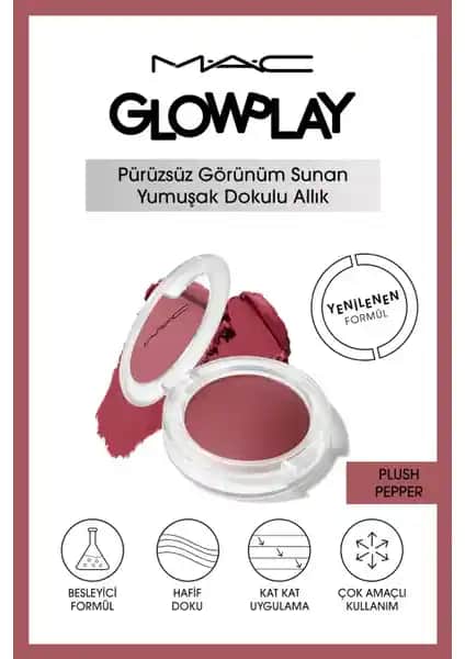 Mac Glow Play Allık Plush Pepper Doğal ve Hafif Tonlar ile Günlük Makyaj İçin Uygun
