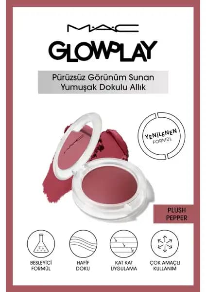 Mac Glow Play Allık Plush Pepper Doğal ve Hafif Tonlar ile Günlük Makyaj İçin Uygun