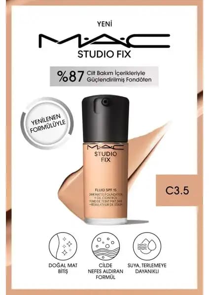 MAC Studio Fix Fluid SPF 15 Mat Fondöten Cilt Dostu ve Uzun Süre Dayanıklı