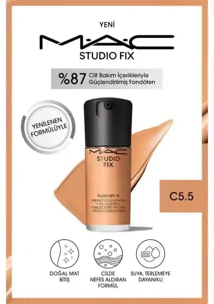 Mac Studio Fix Fluid SPF 15 Mat Fondöten Ciltte Doğal ve Mat Görünüm Sağlayan Yenilikçi Formül