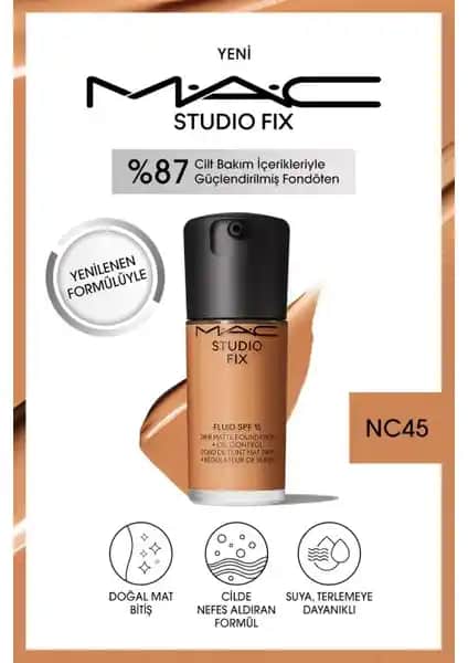 MAC Studio Fix Fluid SPF 15 Mat Fondöten: Doğal ve Kalıcı Makyaj İçin Güvenilir Seçenek