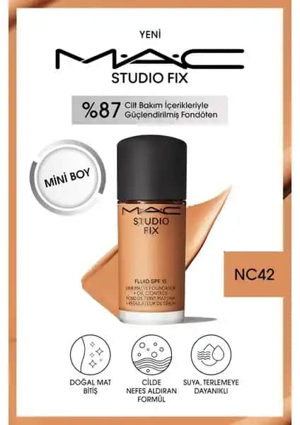 Mac Studio Fix Fluid SPF 15 Mini Mat Fondöten ile doğal ve yüksek kapatıcılıklı makyaj deneyimi