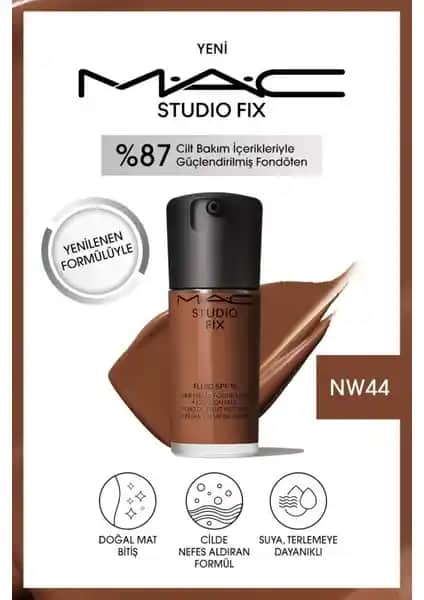 MAC Studio Fix Sıvı SPF 15 Mat Fondöten NW44: Kalıcı ve Doğal Görünüm Sağlayan Ürün