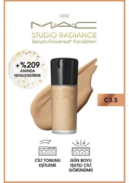 MAC Studio Radiance Serum Güçlü Fondöten Doğal Işıltı ve Cilt Sağlığını Destekler