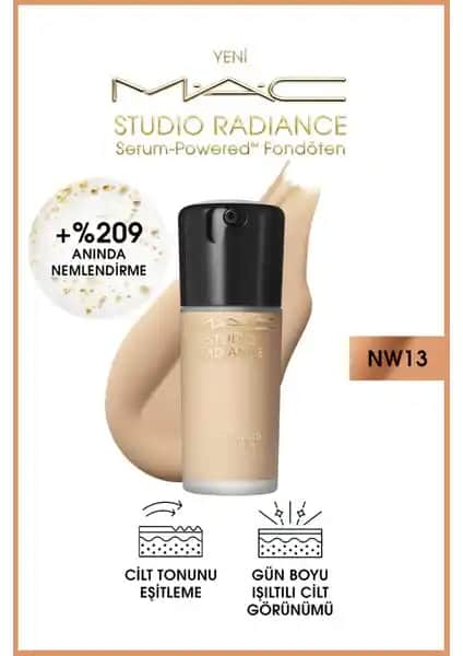 MAC Studio Radiance Serum-Powered Fondöten: Cilt Sağlığını Destekleyen Parlak ve Doğal Görünüm