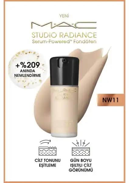 MAC Studio Radiance Serum-Powered Fondöten NW11 ile Doğal ve Sağlıklı Işıltılı Cilt Yüzdesi