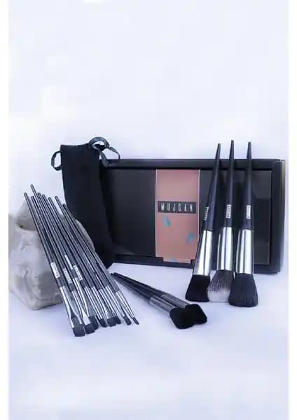 Makyaj Tutkunları İçin MUJGAN Fix 13'lü Fırça Seti Siyah Güzel ve Pratik Tasarım