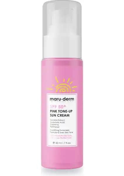 Maru.derm Güneş Kremi SPF 50+ Pembe Ton Eşitleyici Cilt Koruma ve Güzellik İçin Günlük Kullanım
