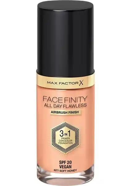 Max Factor Facefinity Fondöten All Day Flawless 77 Soft Honey - Uzun Süre Kalıcı ve Doğal Görünüm