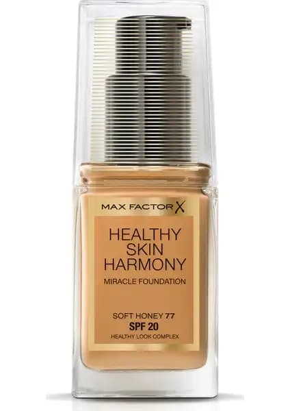 Max Factor Healthy Skin Harmony Miracle Fondöten 77 Soft Honey Cilt Sağlığı ve Doğal Görünüm İçin
