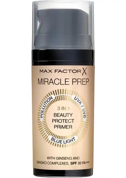Max Factor Miracle Prep 3'ü 1 Arada Güzellik Bazı ile Çok Fonksiyonlu Makyaj ve Cilt Koruması