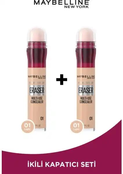 Maybelline New York 2'li Anti-Age Kapatıcı - 01 Light Yüzdeki Kusurları Gizler