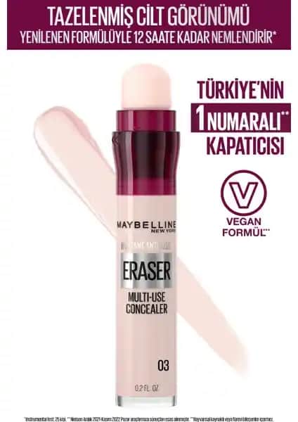 Maybelline New York Instant Anti Age Eraser Kapatıcı 03 Fair Açık Tenler İçin Yüksek Kapatıcı
