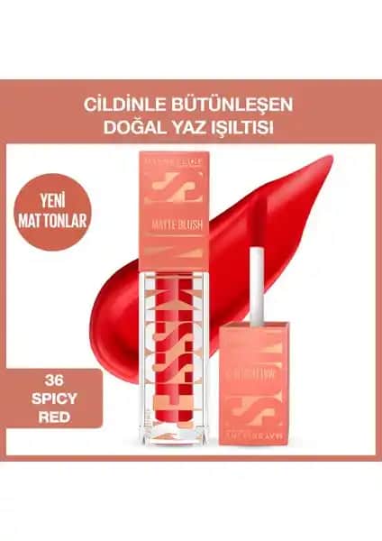 Maybelline Sunkisser Hazy Matte Likit Allık 36 Spicy Red İncelemesi ve Kullanım İpuçları