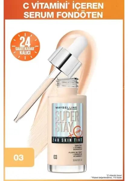 Maybelline Super Stay Skin Tint Cilt Bakımı ve Günlük Makyaj İçin Kalıcı Fondöten
