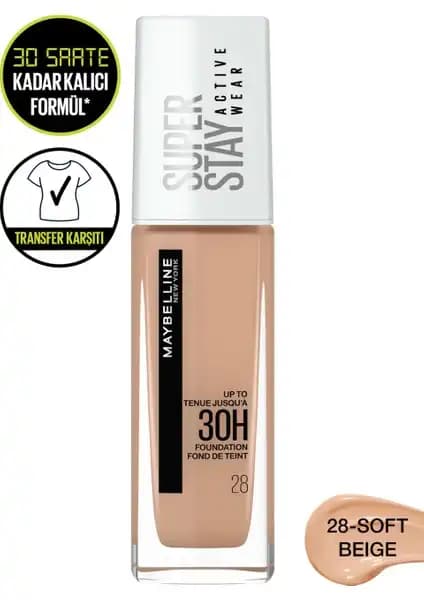 Maybelline Superstay Active Wear Fondöten: Uzun Süre Kalıcı ve Doğal Görünüm Sağlayan Ürün