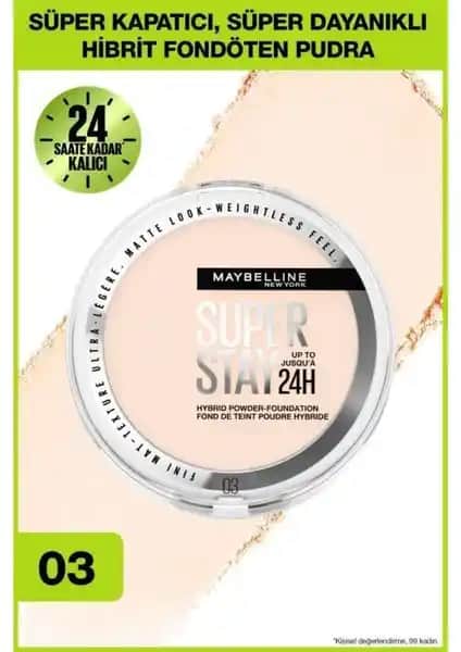 Maybelline Superstay Hibrit Pudra Fondöten 03 ile Kalıcı ve Mat Görünüm Sağlayın