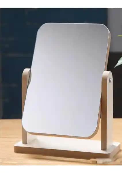 Mdf Tineke Ayaklı Ahşap MDF Masa Üstü Modern ve Dayanıklı Makyaj Aynası