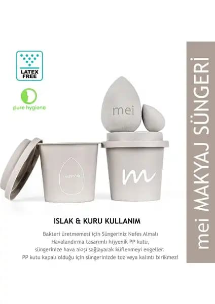 Mei Coffee Cup Hijyenik Makyaj Süngeri ve Mini Boyu ile Profesyonel Makyaj Deneyimi
