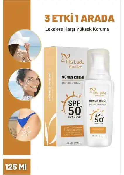 Miss Lady SPF50+ Güneş Kremi: Yüksek Koruma ve Çok Yönlü Cilt Bakımı İçin Etkili Çözüm