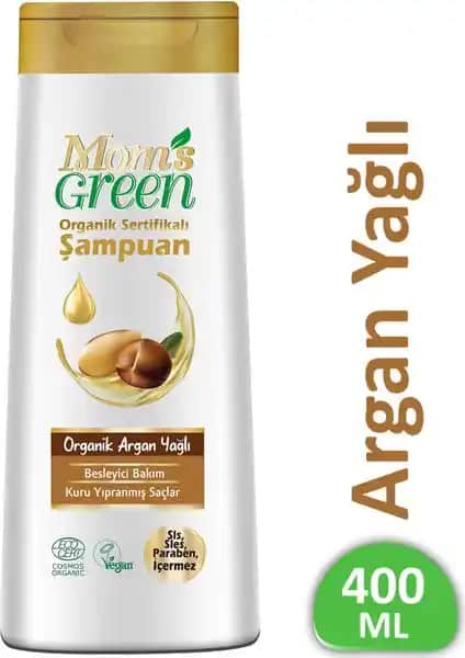 Mom's Green Organik Argan Yağlı Şampuan: Doğal ve Besleyici Saç Bakımı Çözümü