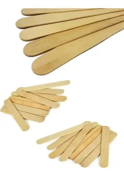 MUJGAN 100 Adet Ahşap Ağda Spatulası Profesyonel ve Ev Kullanımı İçin Uygun