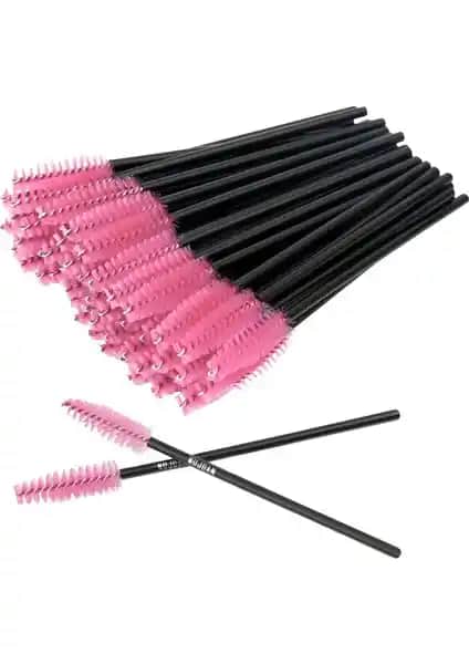 MUJGAN 50'li Kaş Kirpik Tarama Fırçası Seti, Çok Yönlü ve Pratik Makyaj Aksesuarları