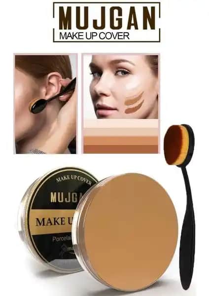 MUJGAN Make Up Cover Porselen Kapatıcı ve Klasik Kaşık Fırça: Doğal ve Yüksek Kapatıcılık Sağlayan Makyaj Ürünü