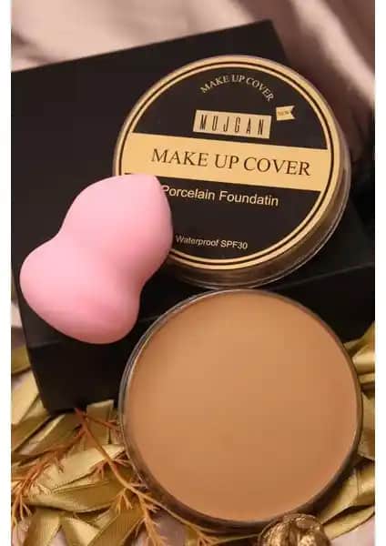 MUJGAN Makeup Cover Kapatıcı 211 ve Pembe Armut Sünger ile Kusursuz Makyaj Uygulaması