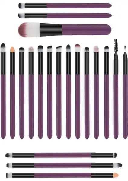 MUJGAN Profesyonel 20'li Mor Makyaj Fırça Seti - Yüksek Kaliteli ve Çok Yönlü Kullanım