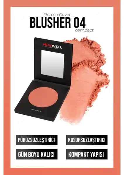 New Well Derma Cover Blusher 04 Doğal ve Kalıcı Allık Seçeneği Günlük Kullanım İçin