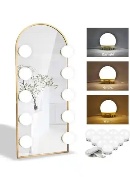 Nissha Nostalji Hollywood Tarzı 10'lu Makyaj Aynası Seti Şık ve Fonksiyonel Tasarım