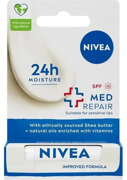 Nivea Dudak Bakım Kremi Med Repair: Doğal İçerikli ve Güneş Koruyucu Dudak Bakımı Ürünü