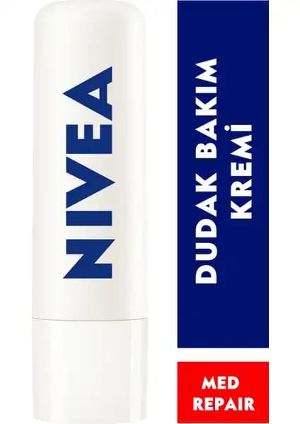 Nivea Lip Stick Med Repair Dudak Bakım Kremi Kuru ve Çatlamış Dudaklar İçin Güçlü Nemlendirme