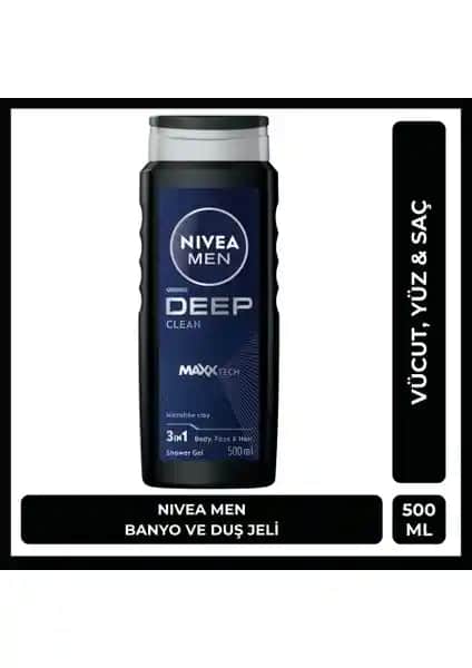 Nivea MEN Deep Dimension Erkek Duş Jeli: Günlük Temizlik ve Ferahlık Sağlayan Pratik Çözüm