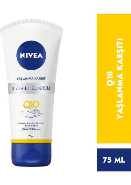 Nivea Q10 3 Etkili El Kremi: Yoğun Nem ve Çevresel Koruma Sağlayan Bakım Ürünü