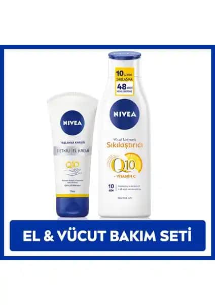 Nivea Q10 ve C Vitamini İçeren Sıkılaştırıcı Vücut ve El Kremi Seti İncelemesi