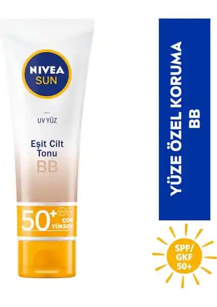 Nivea Sun BB UV Yüz Kremi SPF50 ile Günlük Güneş Koruması ve Cilt Bakımı