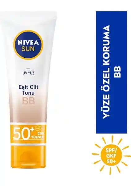 Nivea Sun BB UV Yüz Kremi SPF50 ile Günlük Güneş Koruması ve Cilt Bakımı