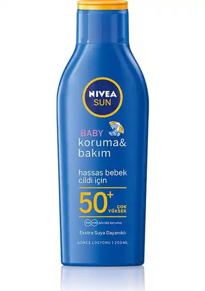 Nivea Sun Bebek Bakım Yapan Güneş Losyonu SPF 50+ güvenli ve etkili çocuk güneş koruma ürünü