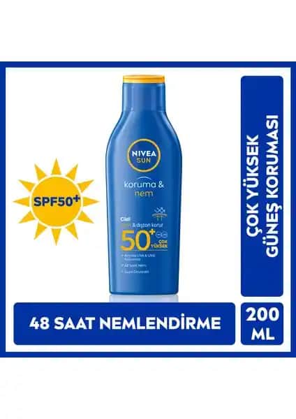 Nivea Sun SPF50+ Güneş Koruyucu ve Nemlendirici Losyonu: Yüksek Koruma ve Güvenli Güneş Bakımı