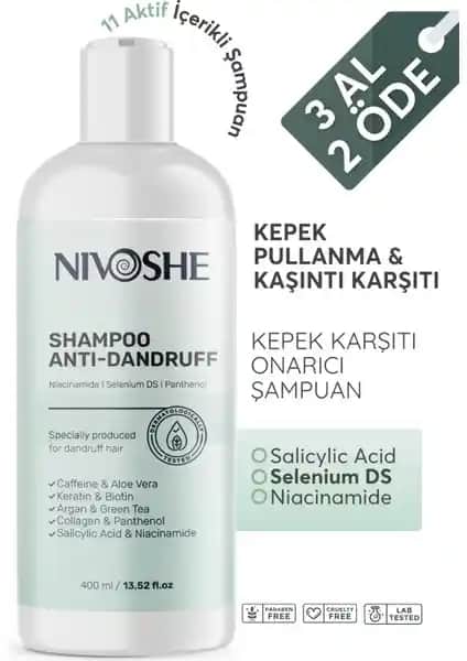 Nivoshe Dermatit ve Anti Dandruff Tuzsuz Şampuan Saç Derisi ve Saç Sağlığı İçin Etkili Çözüm