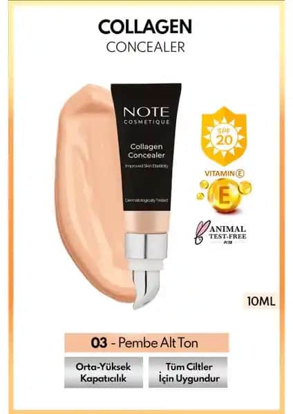 Note Collagen Concealer 03: Yüksek Performanslı Göz Altı Kapatıcı ve Cilt Bakım Ürünü