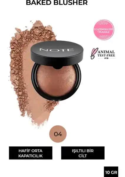 Note Cosmetics Baked Blusher Işıltılı Doğal Allık - Sık Kullanılan Makyaj Ürünü