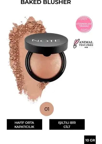 Note Cosmetics Baked Blusher Işıltılı ve Doğal Görünüm Sağlayan Makyaj Ürünü