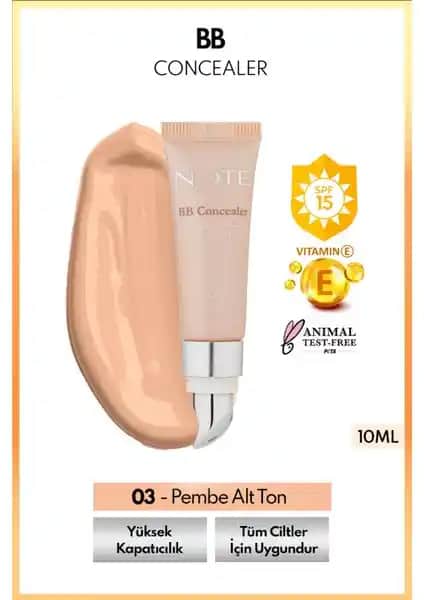 Note Cosmetics BB Concealer SPF 15 Göz Altı Kapatıcısı Yüksek Kapatıcılık ve Nemlendirme Özelliğiyle