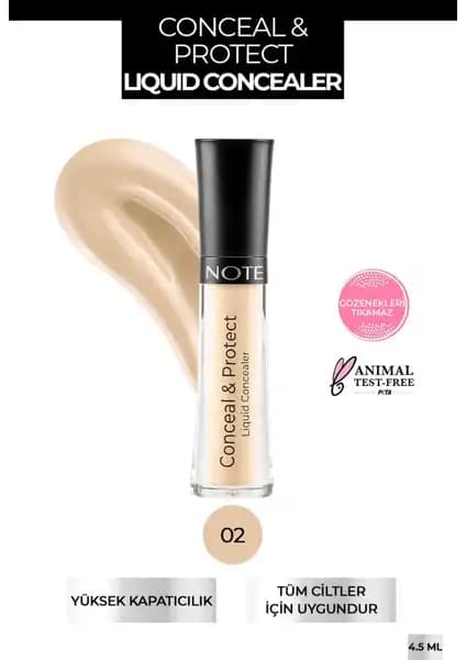 Note Cosmetics Conceal & Protect Likit Göz Altı Kapatıcısı: Yüksek Kapatıcılık ve Doğal Görünüm
