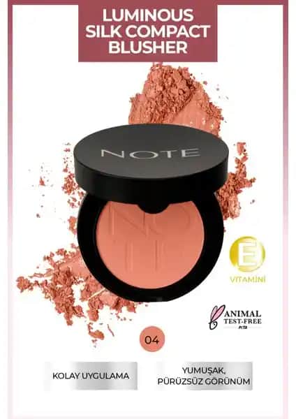 Note Cosmetics Luminous Silk Compact Allık Soft Peach ile doğal ve parlak görünüm sağlar