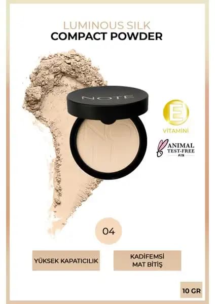 Note Cosmetics Luminous Silk Kompakt Pudra 04 Sand - Doğal ve Mat Görünüm Sunan Toz Pudra