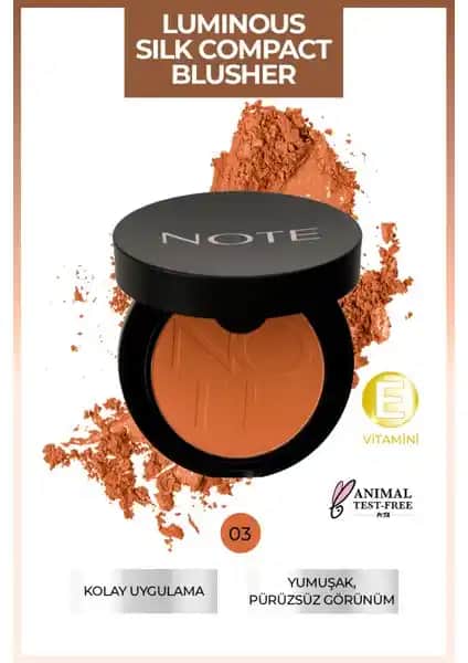 Note Cosmetics Luminous Silk Toz Allık 03 Coral - Doğal ve Parlak Görünüm Sağlayan Yüksek Kaliteli Makyaj Ürünü